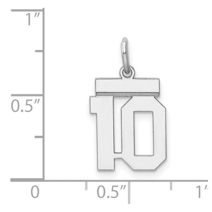 Sterlingsilber Silber/rhodiniert Poliert Zahl 10 Charm