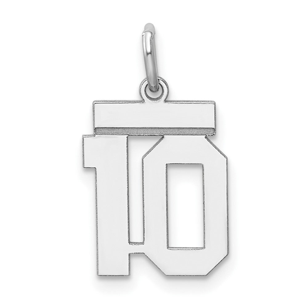 Sterlingsilber Silber/rhodiniert Poliert Zahl 10 Charm