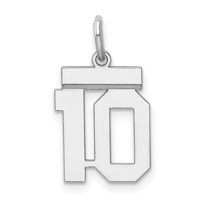 Sterlingsilber Silber/rhodiniert Poliert Zahl 10 Charm