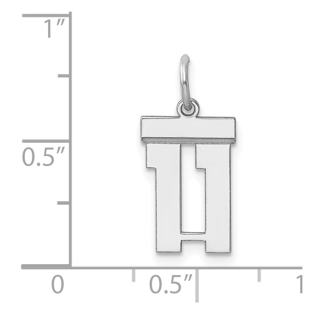 Sterlingsilber Silber/rhodiniert Poliert Zahl 11 Charm