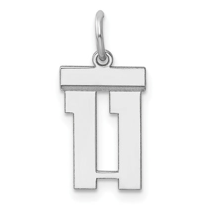 Sterlingsilber Silber/rhodiniert Poliert Zahl 11 Charm