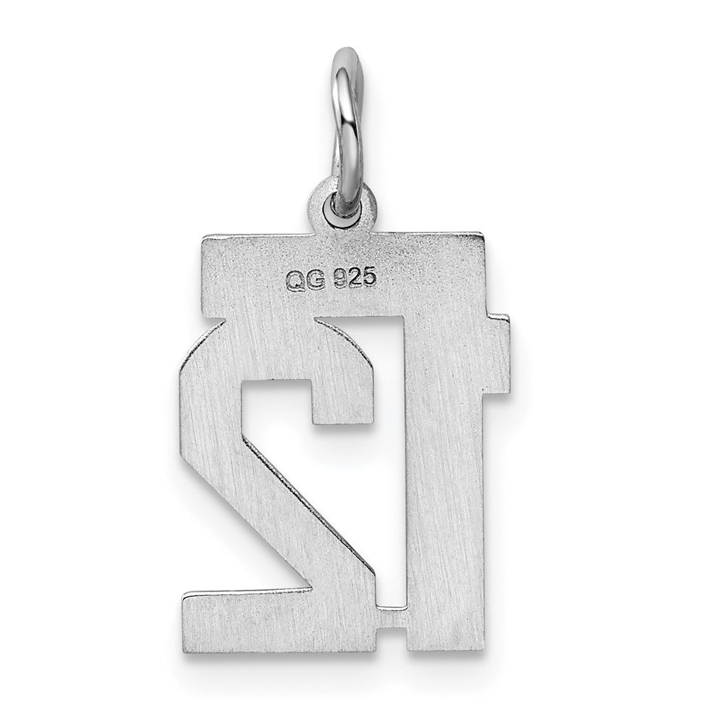Sterlingsilber Silber/rhodiniert Poliert Zahl 12 Charm