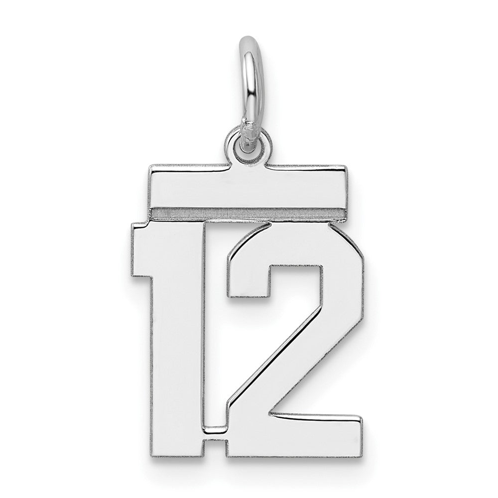 Sterlingsilber Silber/rhodiniert Poliert Zahl 12 Charm