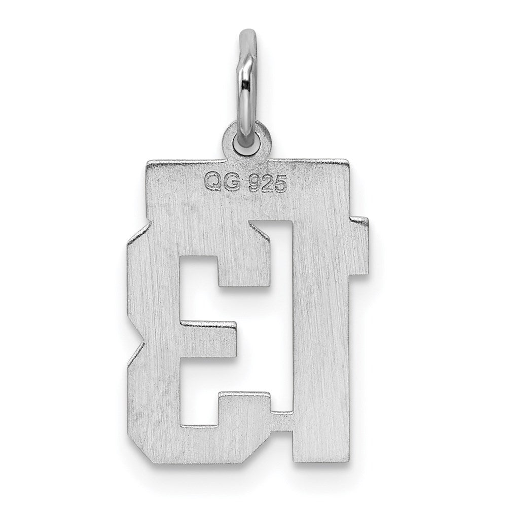 Sterlingsilber Silber/rhodiniert Poliert Zahl 13 Charm