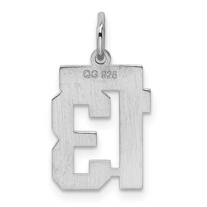 Sterlingsilber Silber/rhodiniert Poliert Zahl 13 Charm