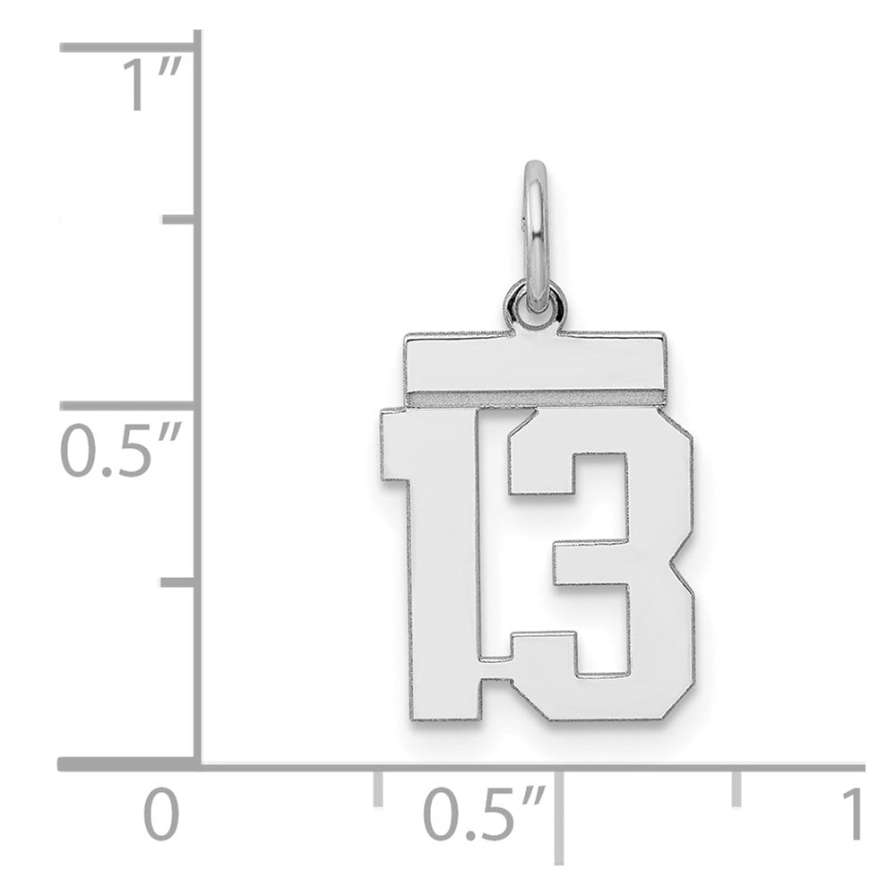 Sterlingsilber Silber/rhodiniert Poliert Zahl 13 Charm