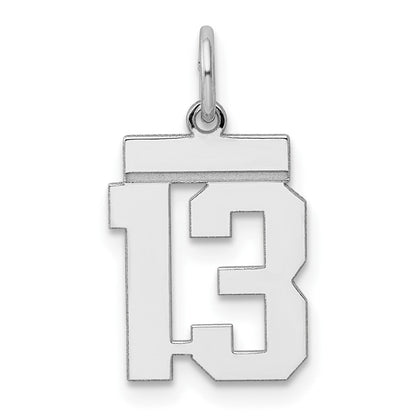 Sterlingsilber Silber/rhodiniert Poliert Zahl 13 Charm