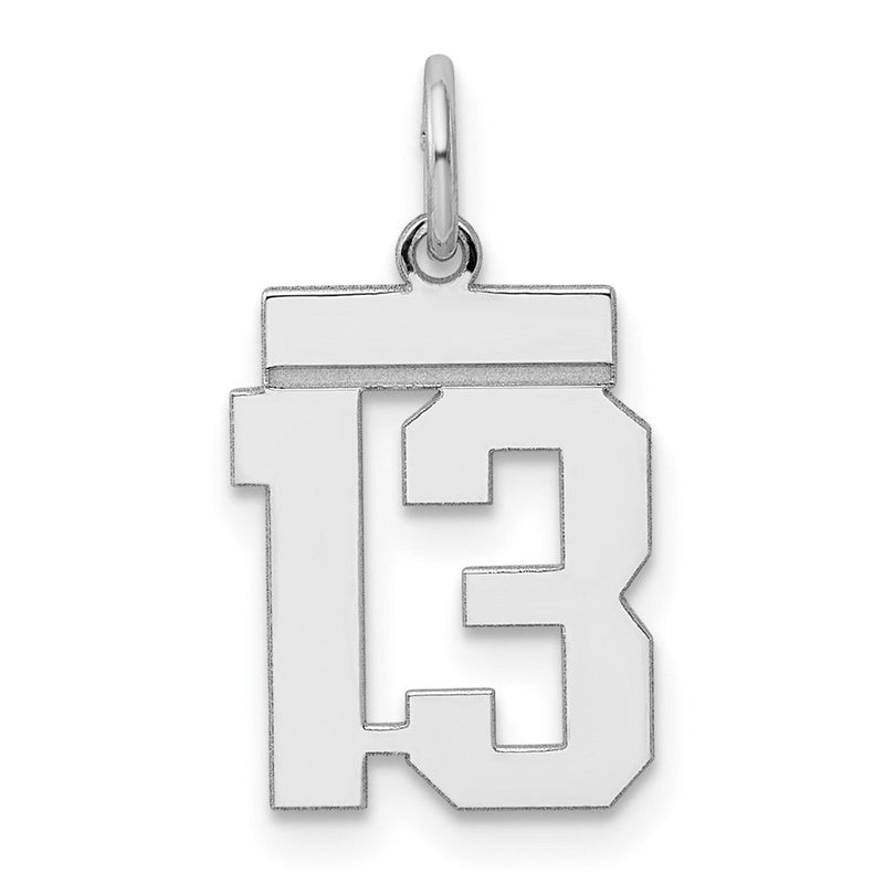 Sterlingsilber Silber/rhodiniert Poliert Zahl 13 Charm