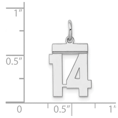 Sterlingsilber Silber/rhodiniert Poliert Zahl 14 Charm