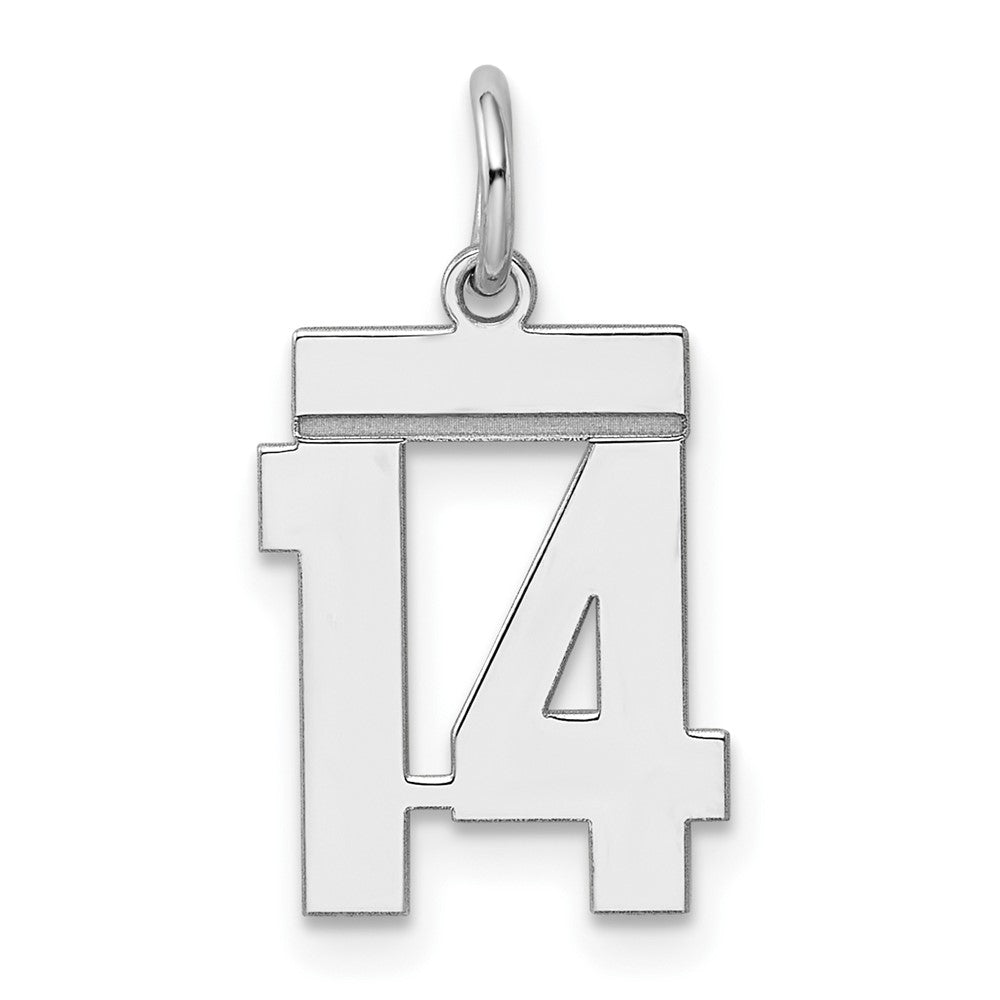 Sterlingsilber Silber/rhodiniert Poliert Zahl 14 Charm