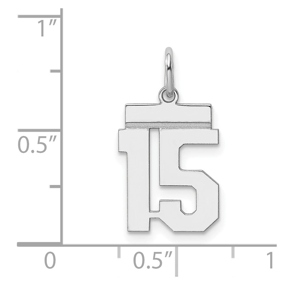 Sterlingsilber Silber/rhodiniert Poliert Zahl 15 Charm