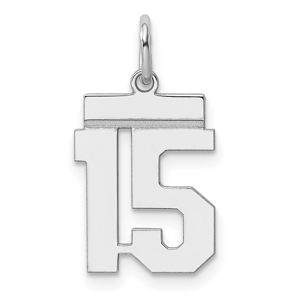 Sterlingsilber Silber/rhodiniert Poliert Zahl 15 Charm