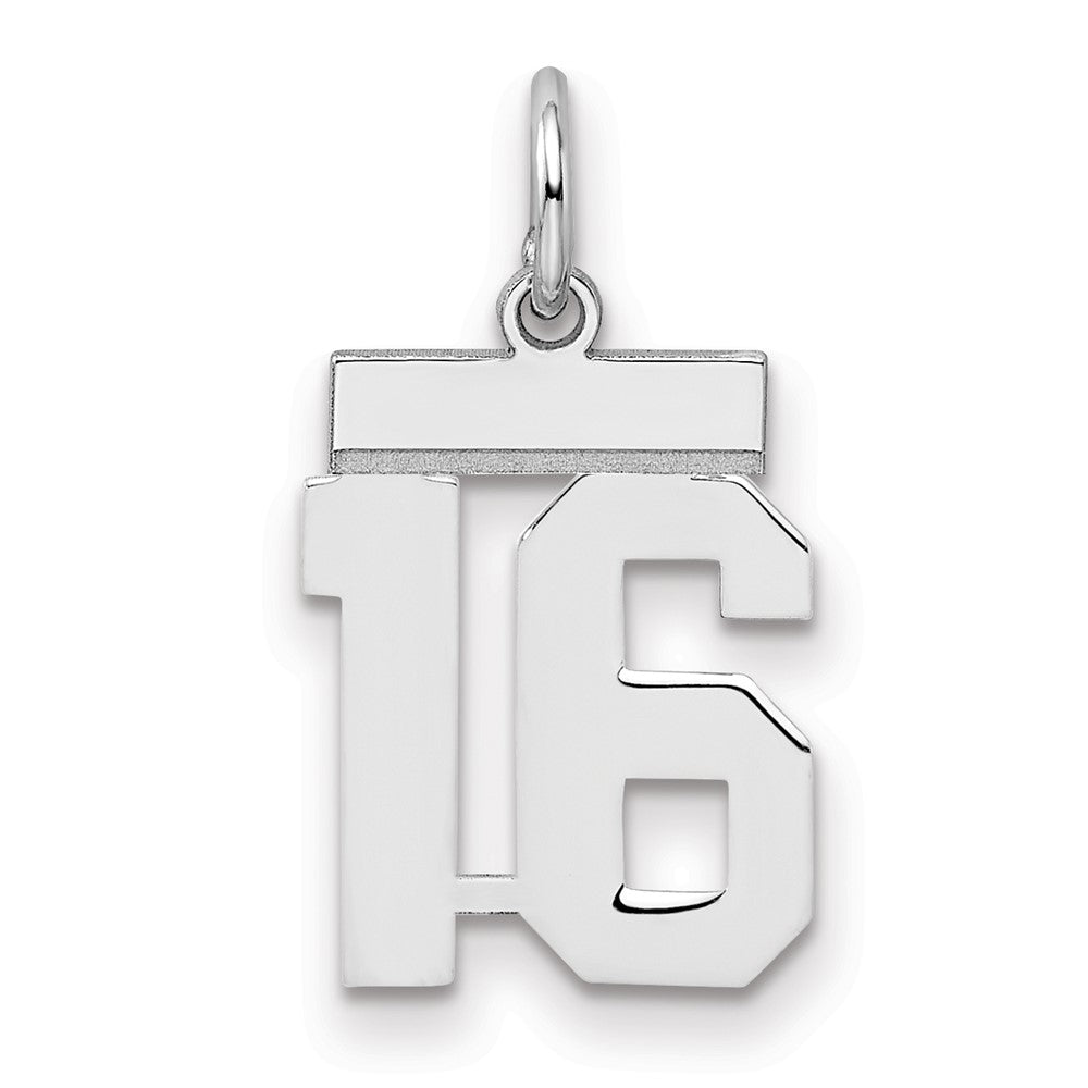 Sterlingsilber Silber/rhodiniert Poliert Zahl 16 Charm