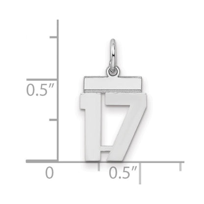 Sterlingsilber Silber/rhodiniert Poliert Zahl 17 Charm