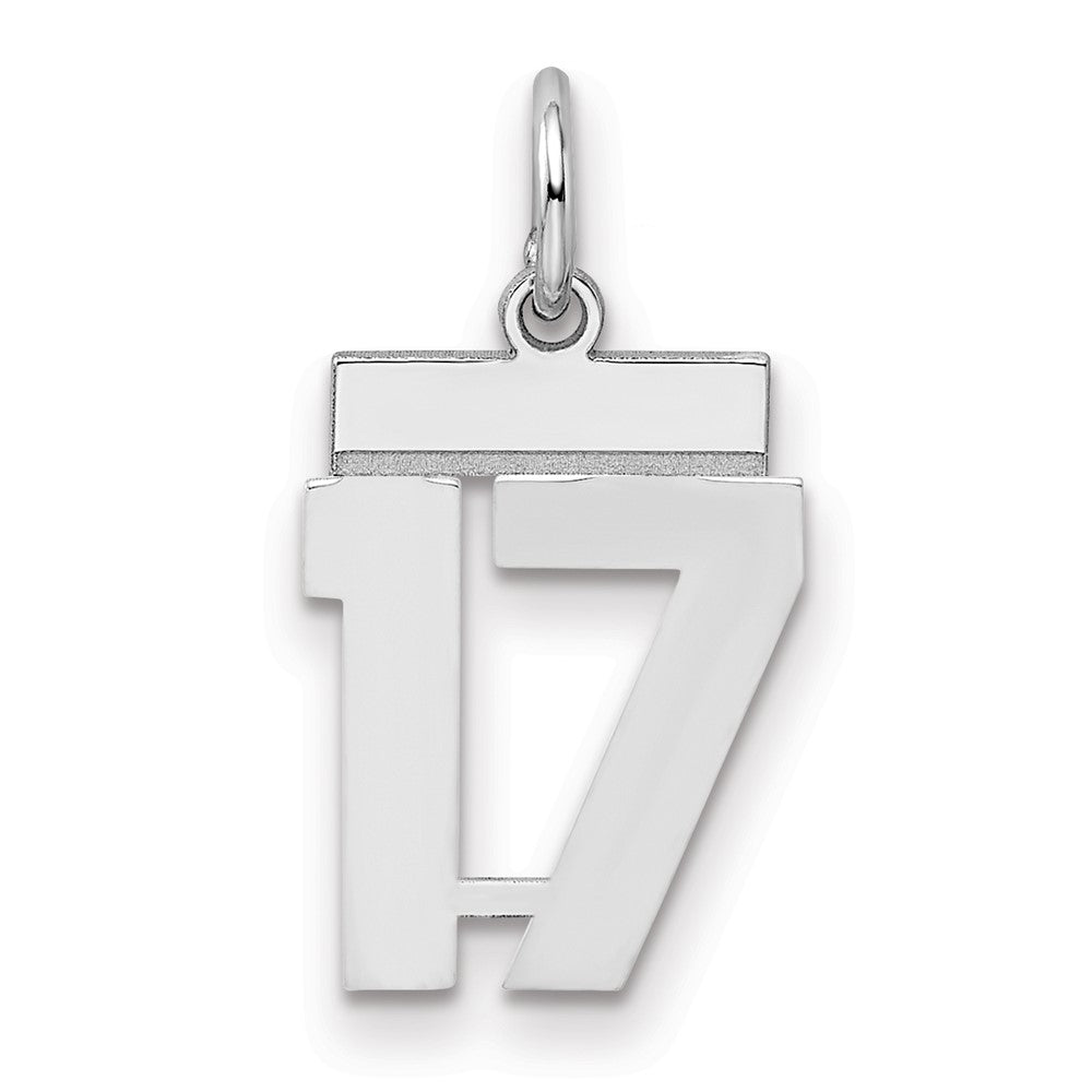 Sterlingsilber Silber/rhodiniert Poliert Zahl 17 Charm