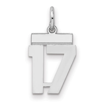 Sterlingsilber Silber/rhodiniert Poliert Zahl 17 Charm