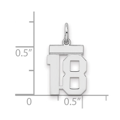 Sterlingsilber Silber/rhodiniert Poliert Zahl 18 Charm