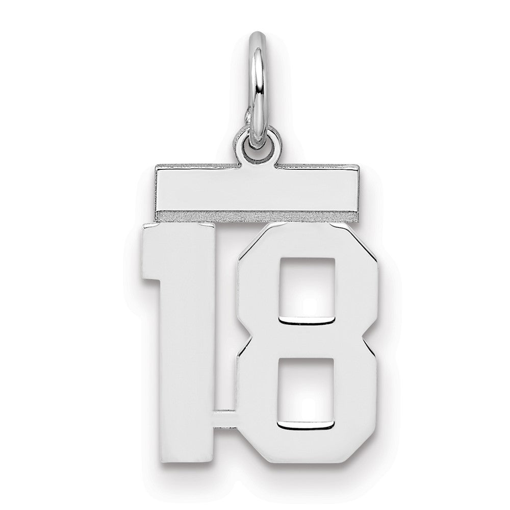 Sterlingsilber Silber/rhodiniert Poliert Zahl 18 Charm