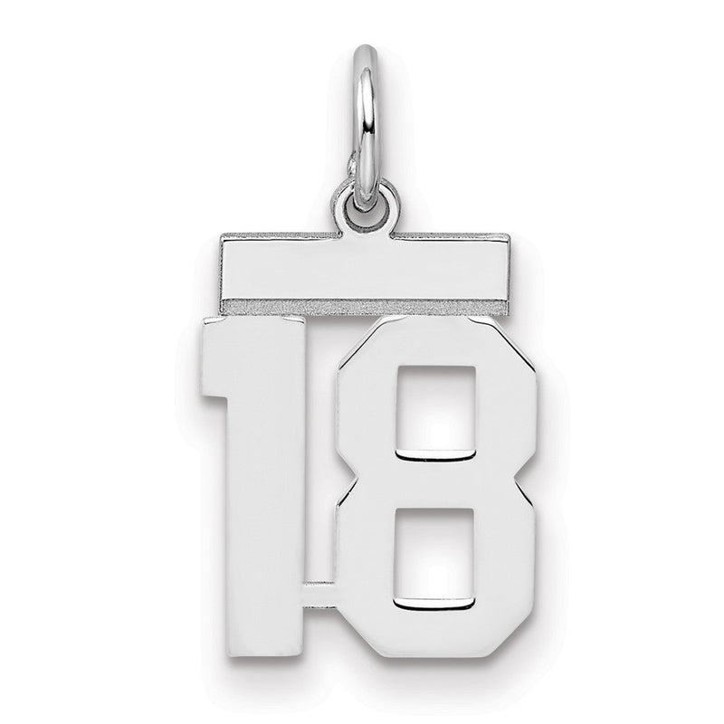 Sterlingsilber Silber/rhodiniert Poliert Zahl 18 Charm