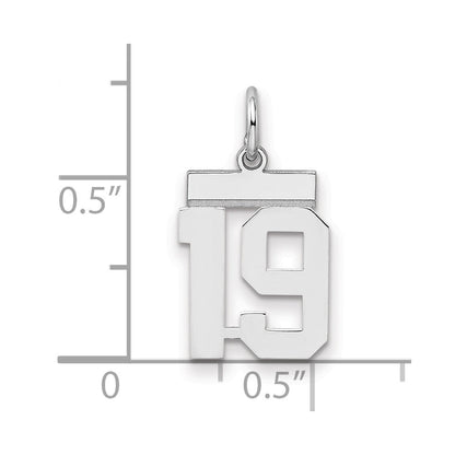 Sterlingsilber Silber/rhodiniert Poliert Zahl 19 Charm