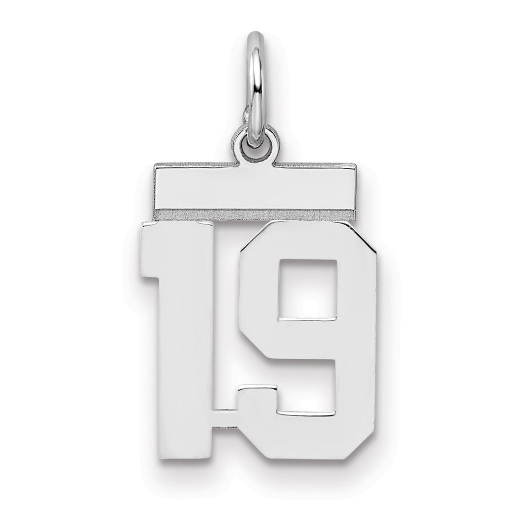 Sterlingsilber Silber/rhodiniert Poliert Zahl 19 Charm