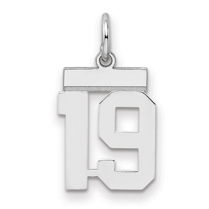 Sterlingsilber Silber/rhodiniert Poliert Zahl 19 Charm