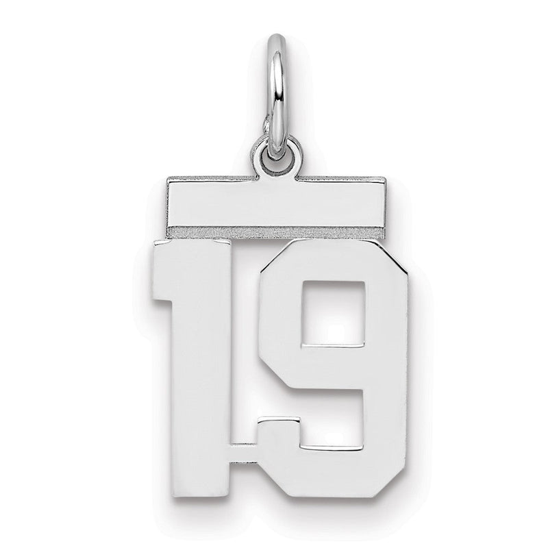 Sterlingsilber Silber/rhodiniert Poliert Zahl 19 Charm