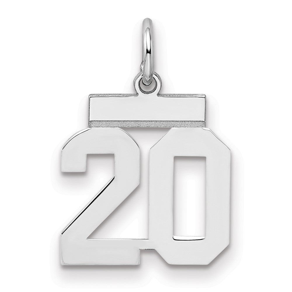 Sterlingsilber Silber/rhodiniert Poliert Zahl 20 Charm