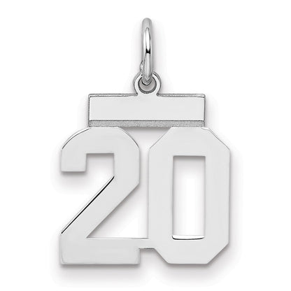 Sterlingsilber Silber/rhodiniert Poliert Zahl 20 Charm