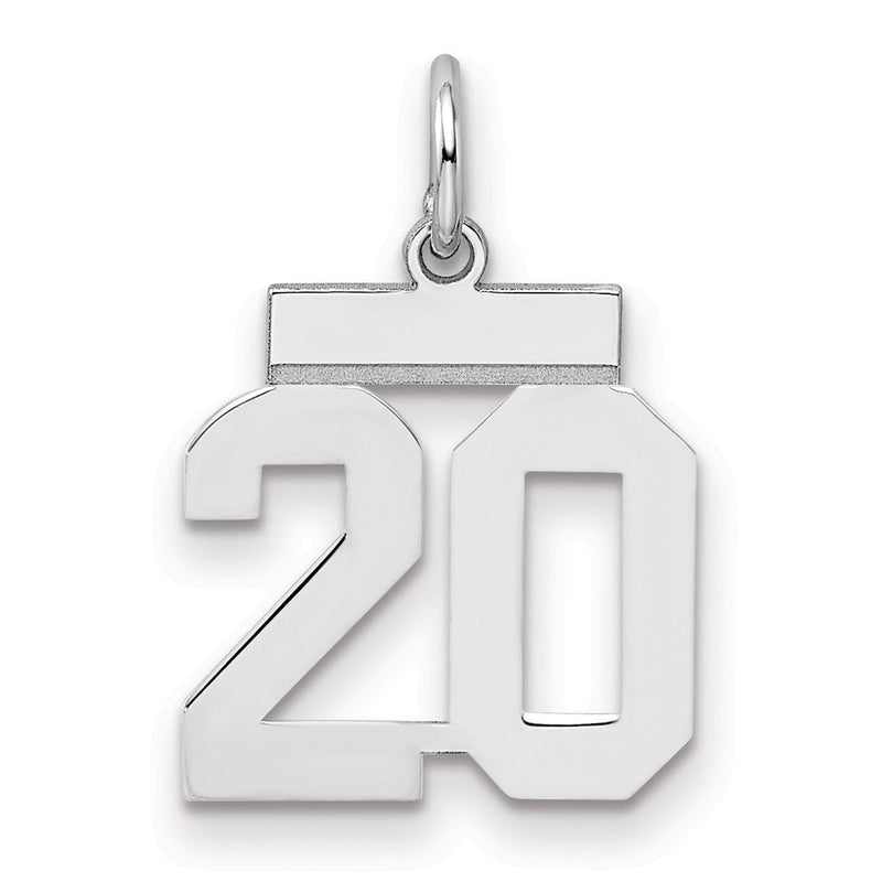Sterlingsilber Silber/rhodiniert Poliert Zahl 20 Charm
