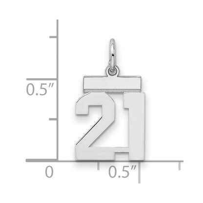 Sterlingsilber Silber/rhodiniert Poliert Zahl 21 Charm
