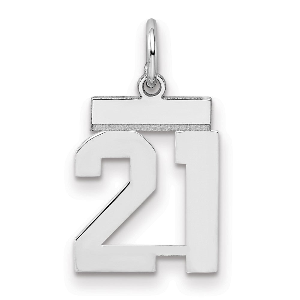 Sterlingsilber Silber/rhodiniert Poliert Zahl 21 Charm