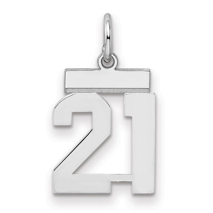 Sterlingsilber Silber/rhodiniert Poliert Zahl 21 Charm