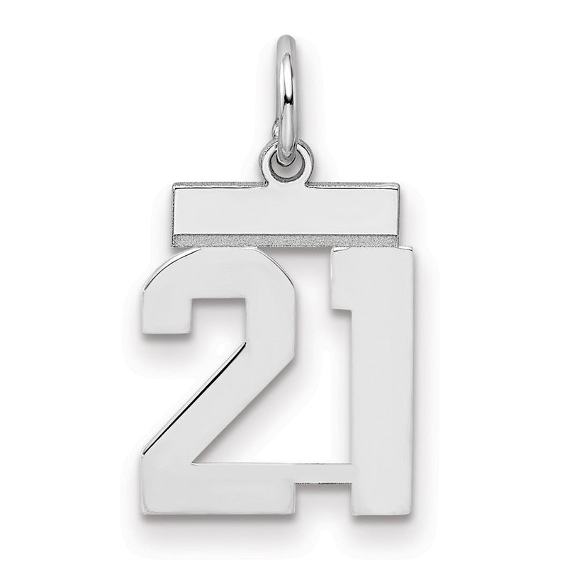 Sterlingsilber Silber/rhodiniert Poliert Zahl 21 Charm