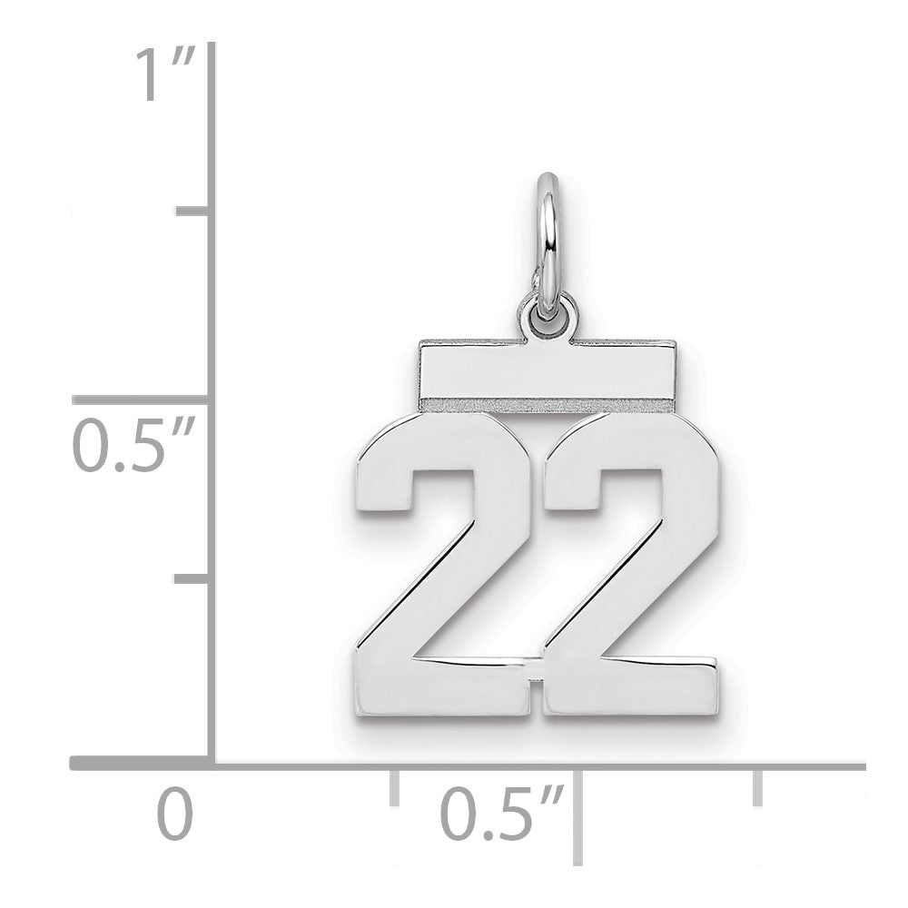 Sterlingsilber Silber/rhodiniert Poliert Zahl 22 Charm