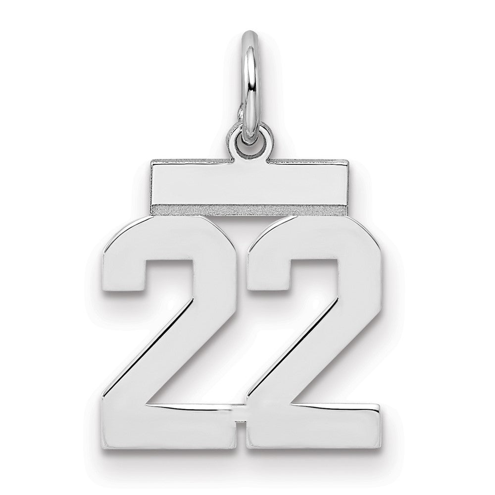 Sterlingsilber Silber/rhodiniert Poliert Zahl 22 Charm