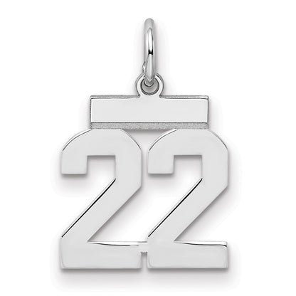 Sterlingsilber Silber/rhodiniert Poliert Zahl 22 Charm