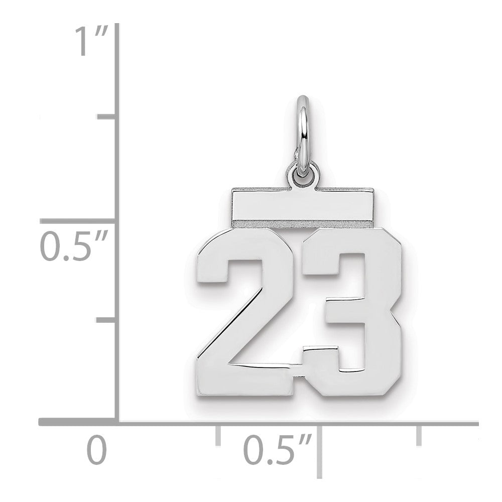 Sterlingsilber Silber/rhodiniert Poliert Zahl 23 Charm