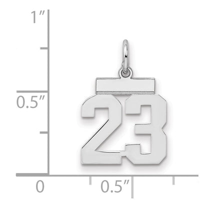 Sterlingsilber Silber/rhodiniert Poliert Zahl 23 Charm