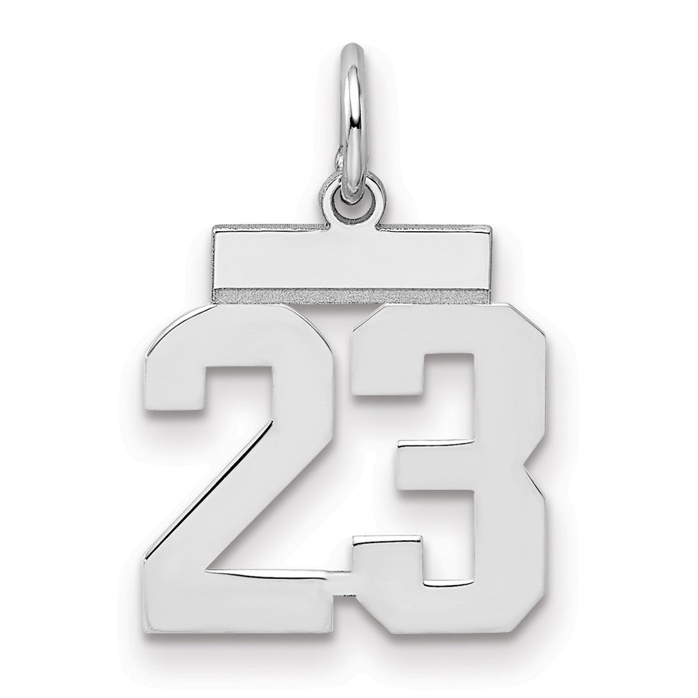 Sterlingsilber Silber/rhodiniert Poliert Zahl 23 Charm