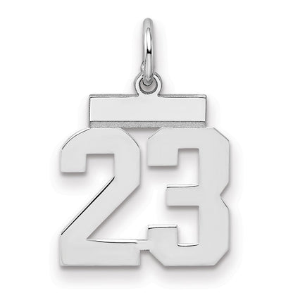 Sterlingsilber Silber/rhodiniert Poliert Zahl 23 Charm