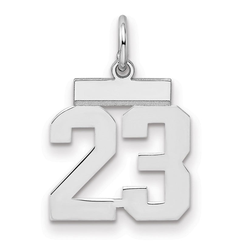 Sterlingsilber Silber/rhodiniert Poliert Zahl 23 Charm