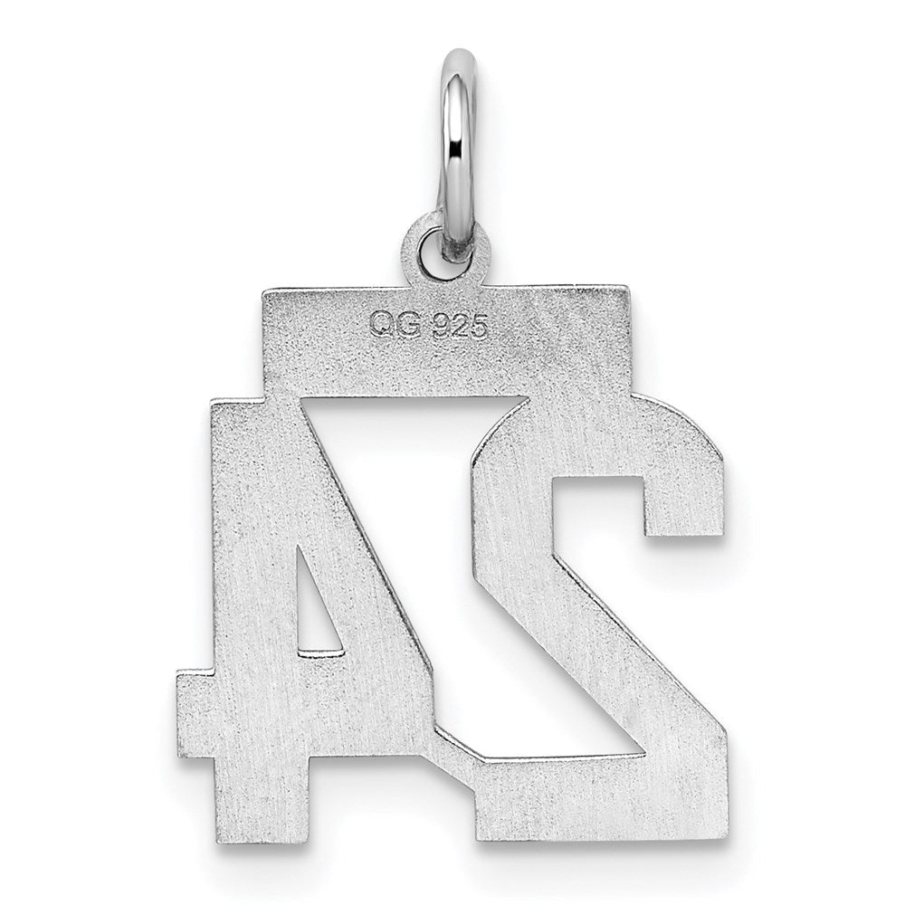 Sterlingsilber Silber/rhodiniert Poliert Zahl 24 Charm