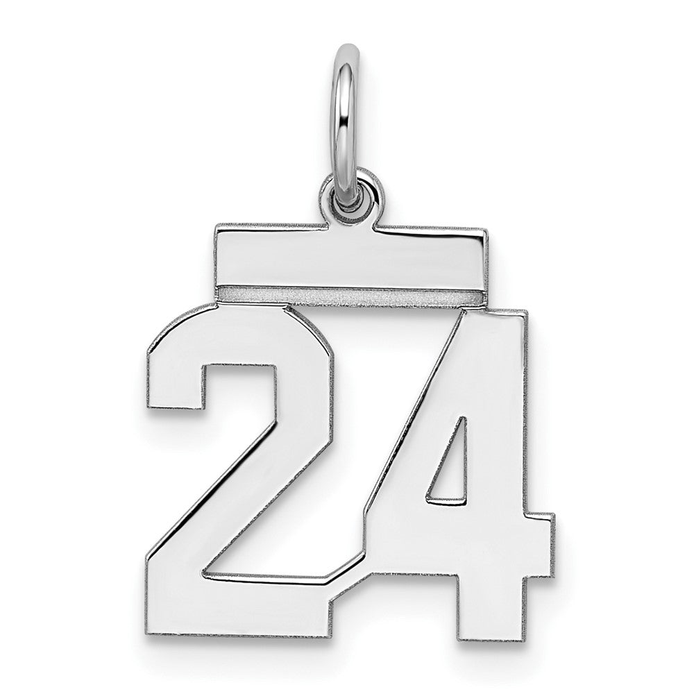 Sterlingsilber Silber/rhodiniert Poliert Zahl 24 Charm