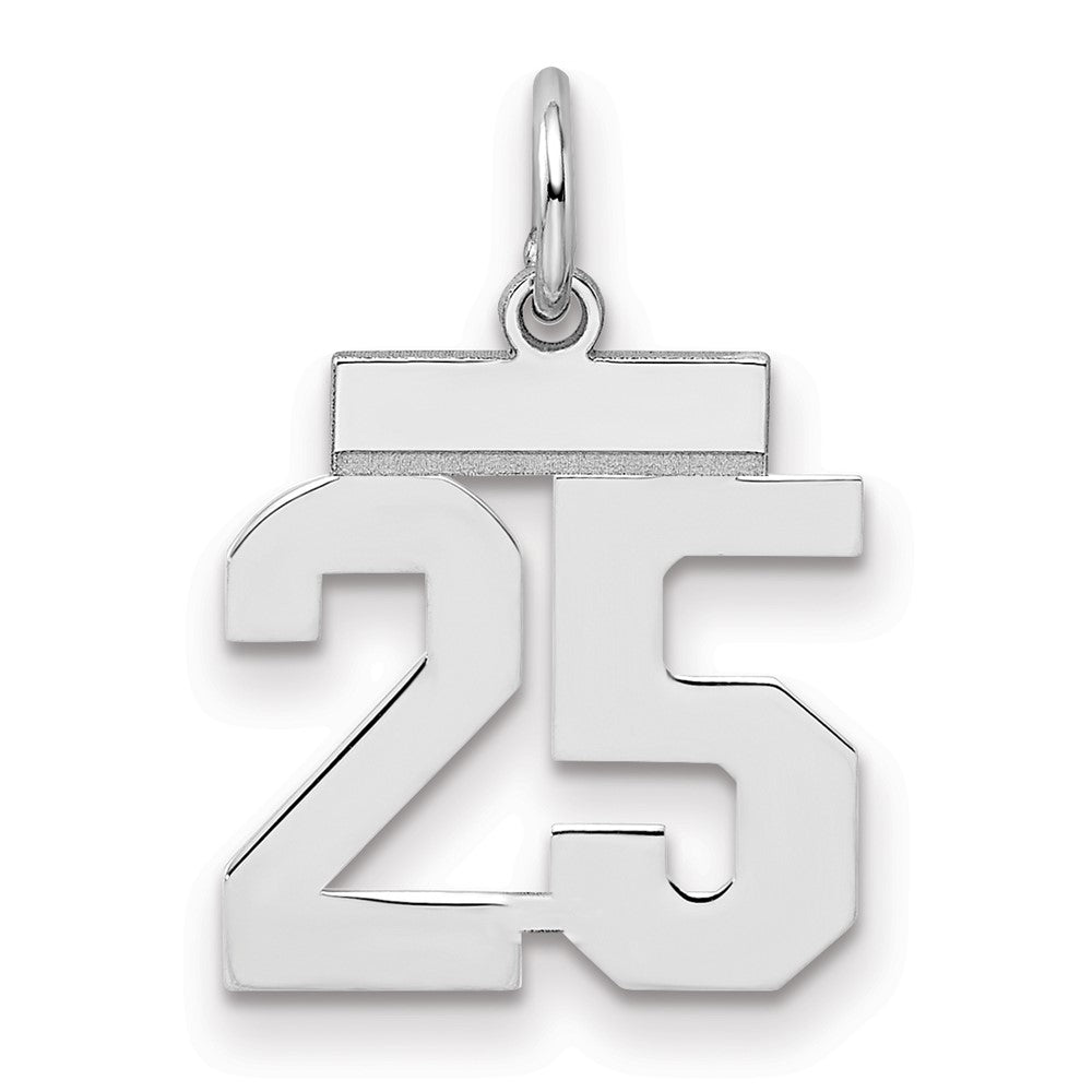 Sterlingsilber Silber/rhodiniert Poliert Zahl 25 Charm