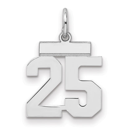 Sterlingsilber Silber/rhodiniert Poliert Zahl 25 Charm