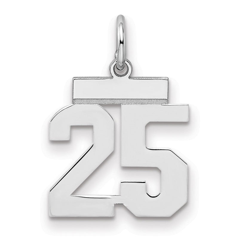 Sterlingsilber Silber/rhodiniert Poliert Zahl 25 Charm