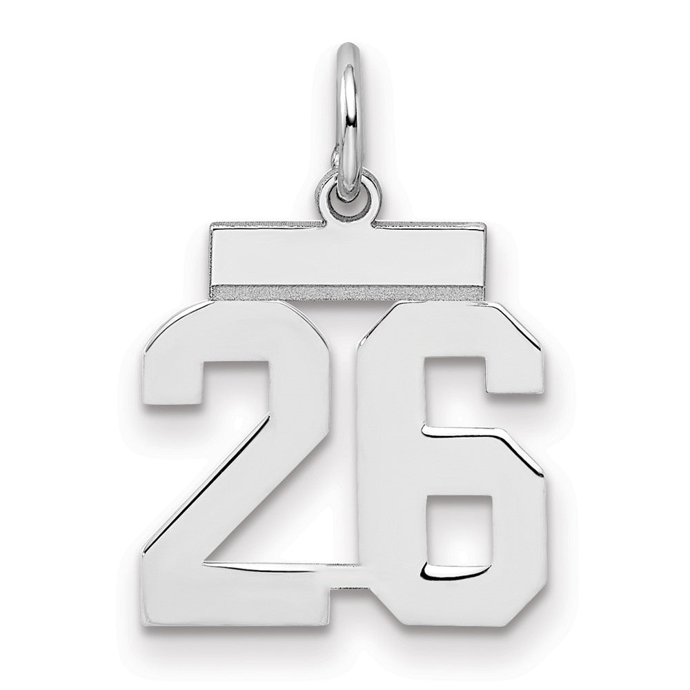 Sterlingsilber Silber/rhodiniert Poliert Zahl 26 Charm
