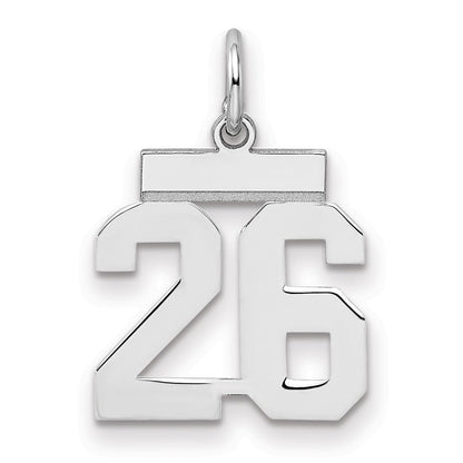 Sterlingsilber Silber/rhodiniert Poliert Zahl 26 Charm