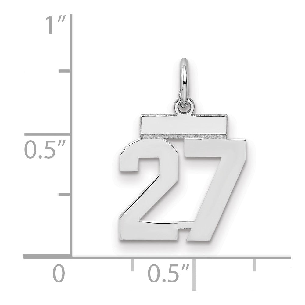 Sterlingsilber Silber/rhodiniert Poliert Zahl 27 Charm
